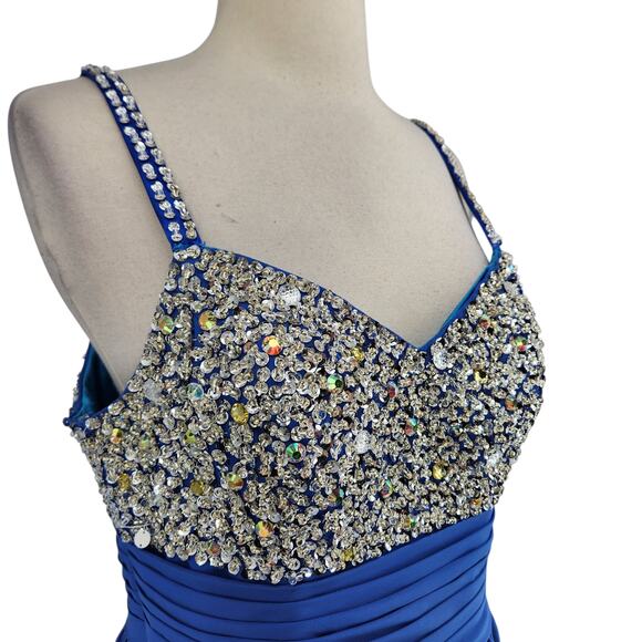 Unbranded Royal Blue Sequin Beaded Bodice Formal Dress - Gala Prom - Picture 10 of 10